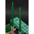 CANDLES 12" TAPER HOLIDAY GREEN 12/BOX 