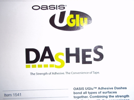 Adhesives, Glues, and Tapes - DASHES-OASIS UGLU ADHESIVE DASHES 1/2X5/8  1000/ROLL #
